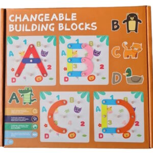 Juego de construcción letras, números y figuras Montessori